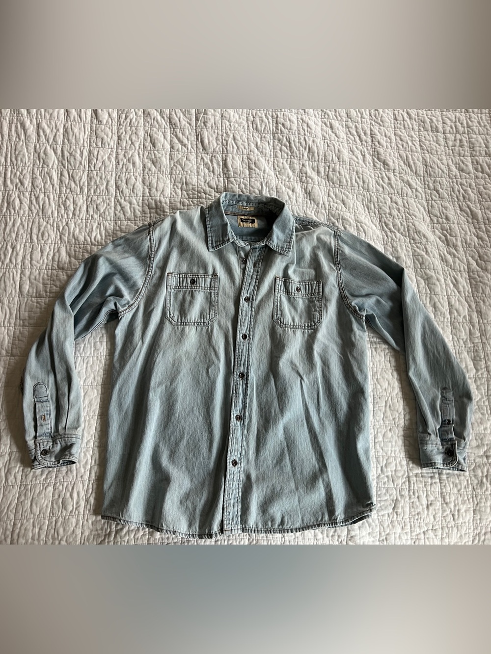 Wrangler Light Blue Men's Denim Button-Down Shirt